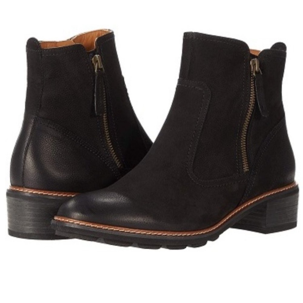 Paul Green Diego Bootie black burnished leather made in Austria US size 10.5
